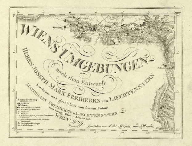 Alte detaillierte Karte von Wien, Deutschland, mit Textanmerkungen zur Bevölkerung, Straßen, Sehenswürdigkeiten und geografischen Merkmalen.