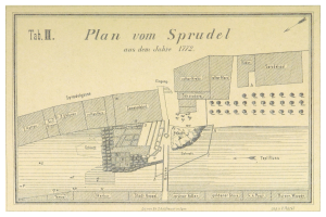 Ein Plakat mit einem Stadtplan von Spruidel, Deutschland, und begleitendem Text.