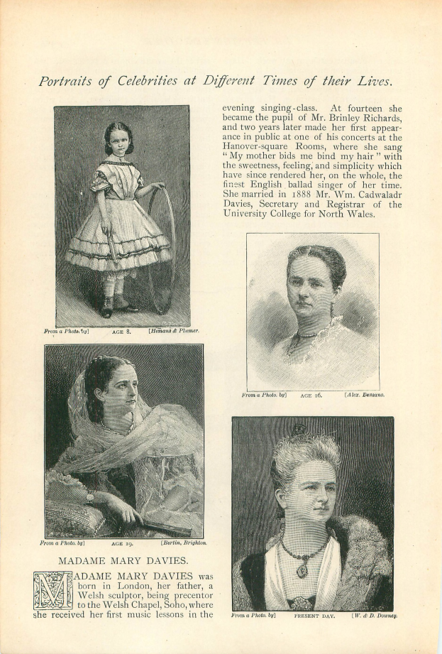 Ein altes Buch, das auf einer Seite mit Text und Bildern von Frauen aufgeschlagen ist und einen Einblick in ihr Leben gewährt.