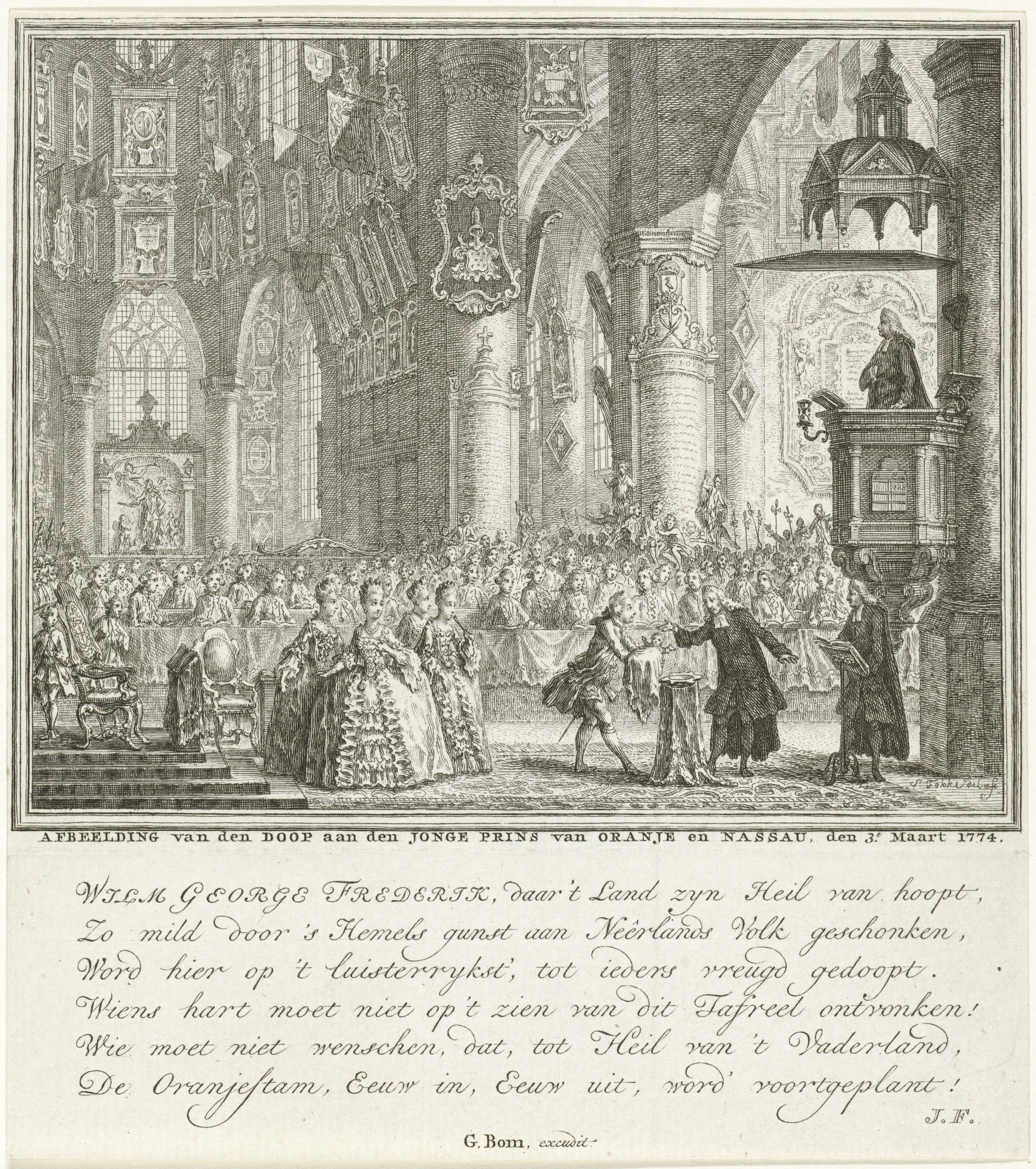 Einschnitte einer Hochzeitszeremonie in einer Kircheninnenansicht mit Anwesenden, einer sitzenden Person, einer Statue, Architekturkolonnen, Fenstern und Deckenbeleuchtung, mit Text unten.
